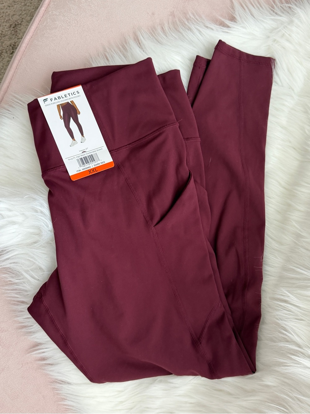 Fabletics High-Rise Leggings in Wine